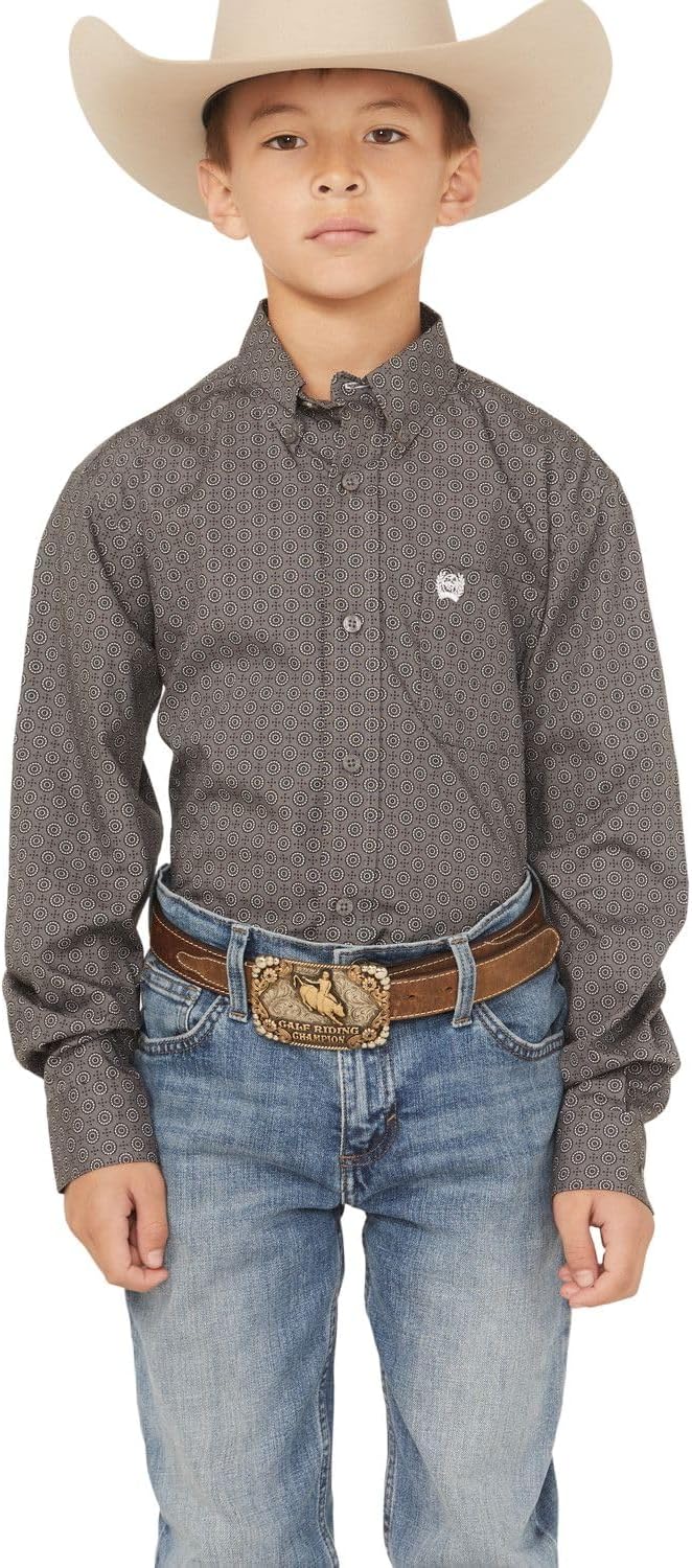 Cinch Boys Long Sleeve Western Button Up Shirt, MTW7060394