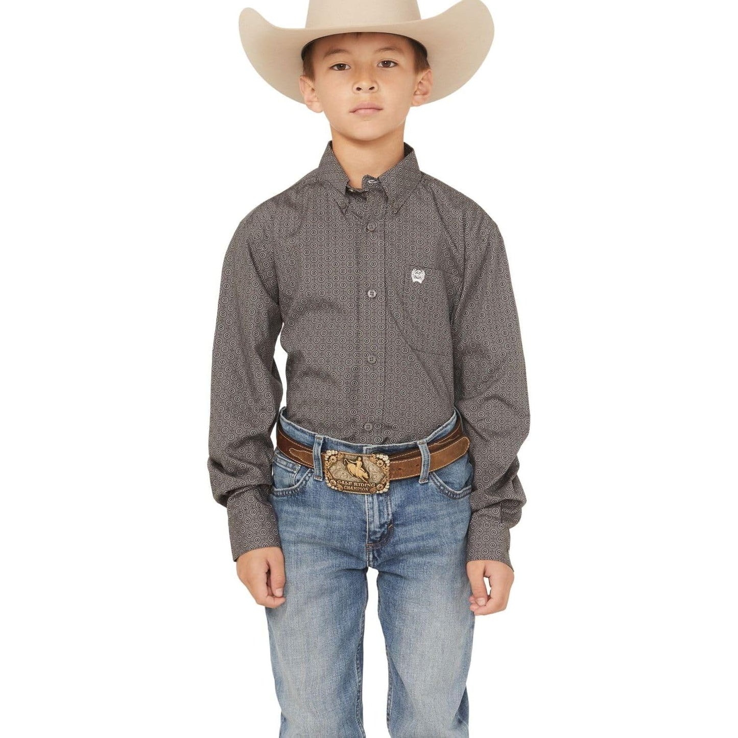 Cinch Boys Long Sleeve Western Button Up Shirt, MTW7060394