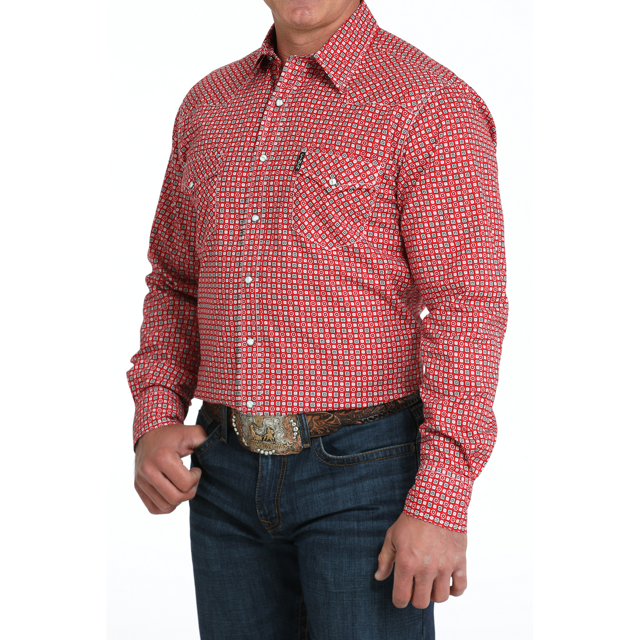 Cinch Men’s Modern Fit, Red, Snap Shirt - MTW1303096