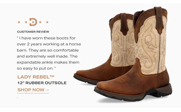 Durango Ladies Western Boot, Brown Cream, Square Toe DRD0332