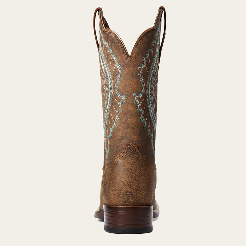 Ariat Ladies Western Boot, Square Toe, Prime Time, Color- Tackroom Brown 10034163