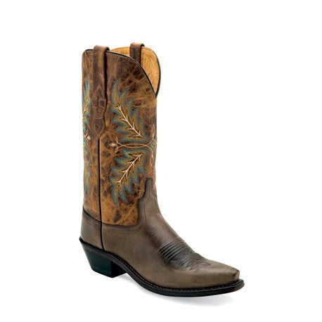 Old West Ladies WESTERN BOOTS, Brown, Snip Toe, LF1612