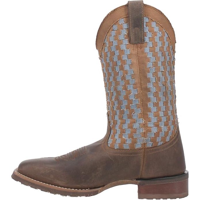 Laredo Men’s, Western Boot, Square Toe, Ned Woven, Tan/Jean 7417