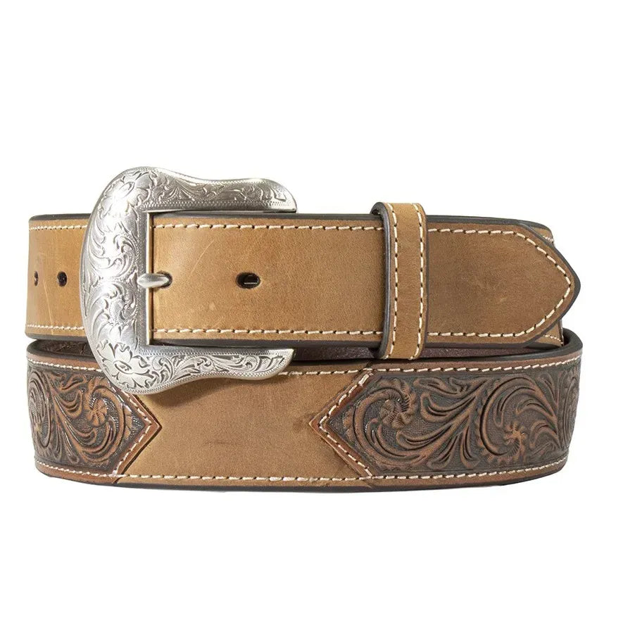Nocona Men’s Belt Conchos with Hide and Tooled Flowers ; N210000102