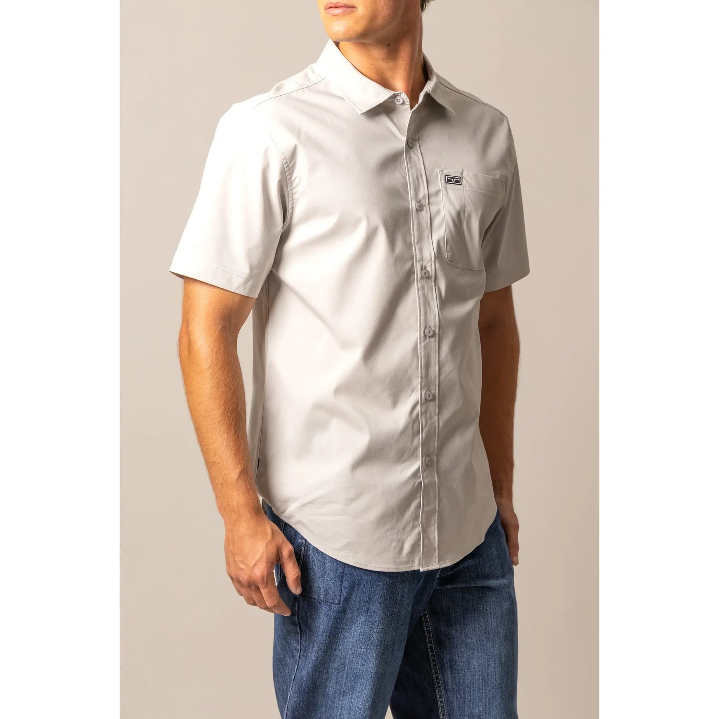 Kimes Ranch Men’s Grey Long Sleeve Button Up