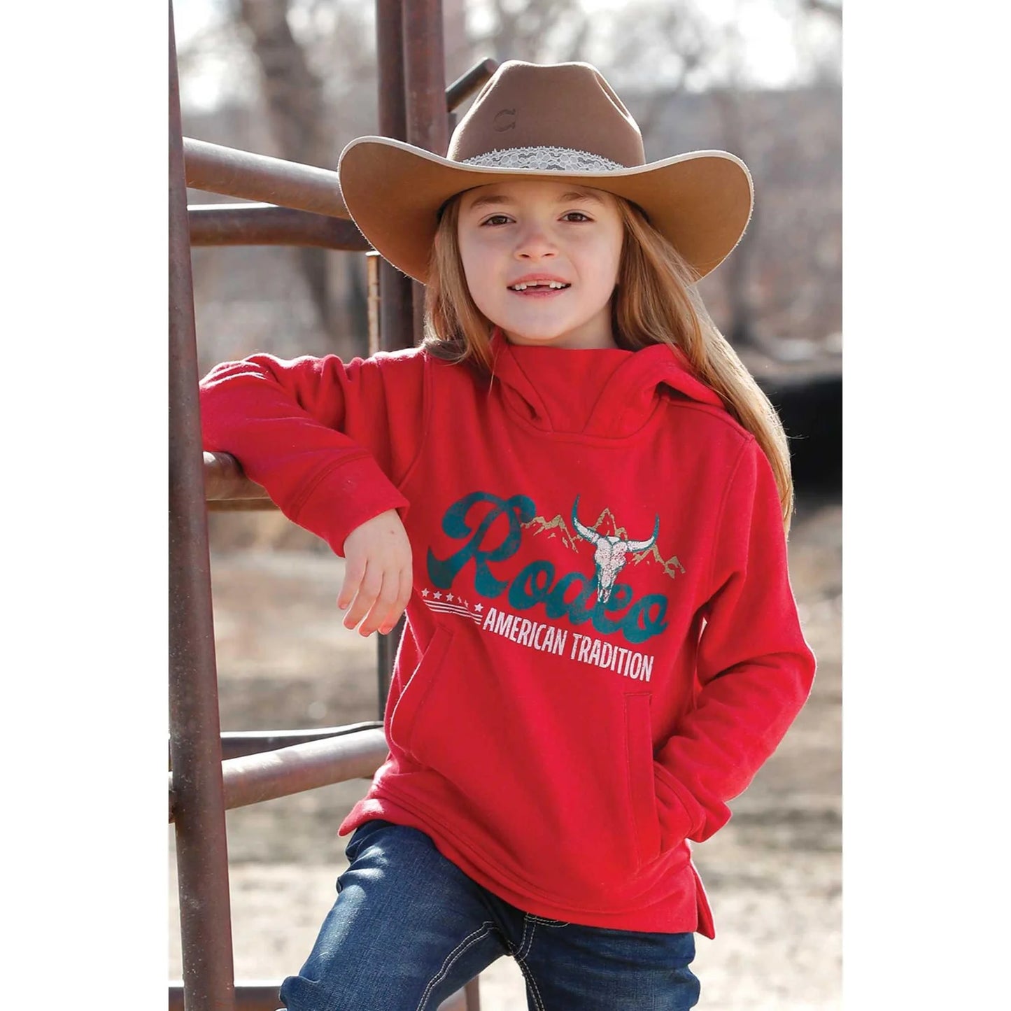 CRUEL GIRL'S Kids RODEO, TERRY HOODIE - PINK CWK8630005