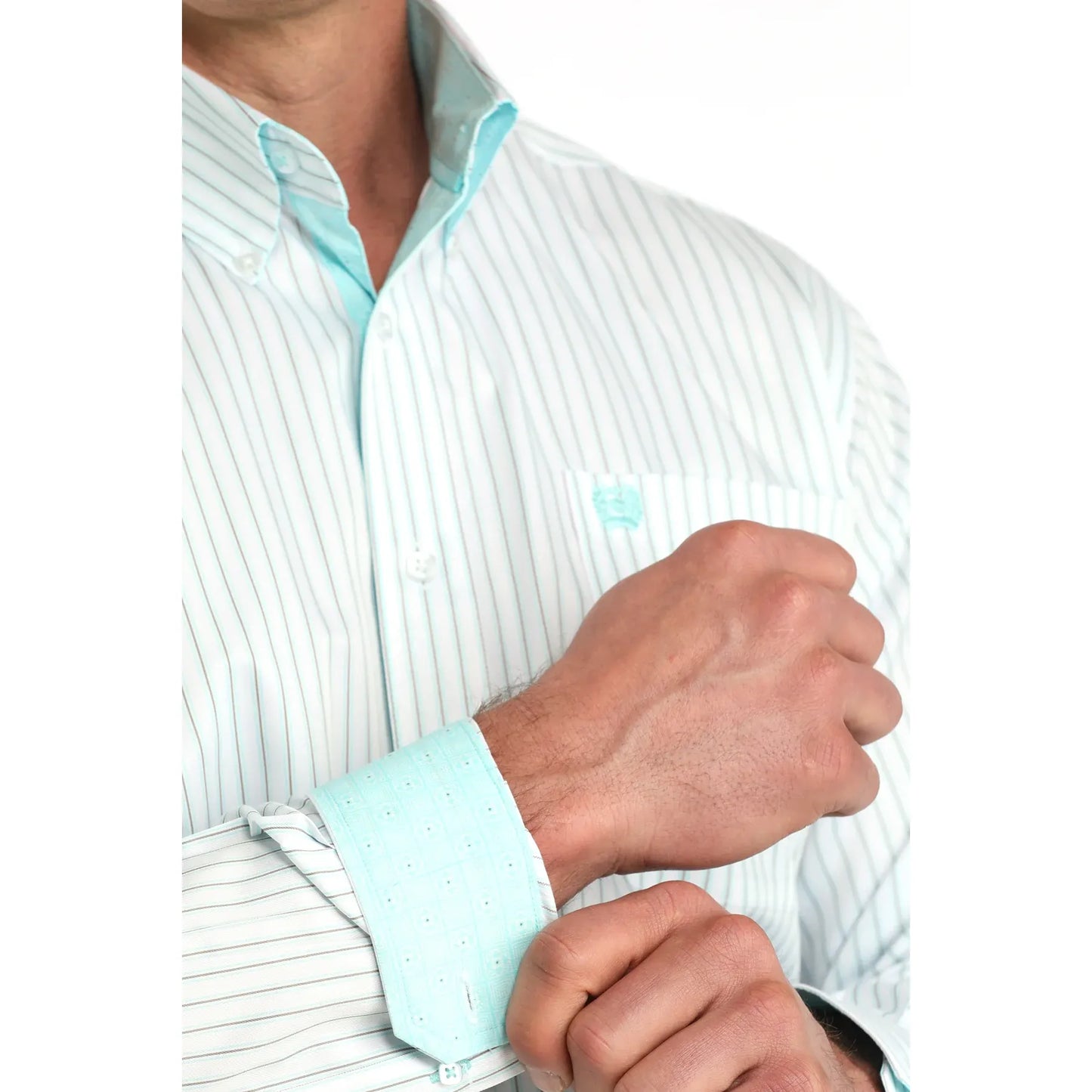 Cinch Men’s Button Down Western Shirt, White, MTW1106061