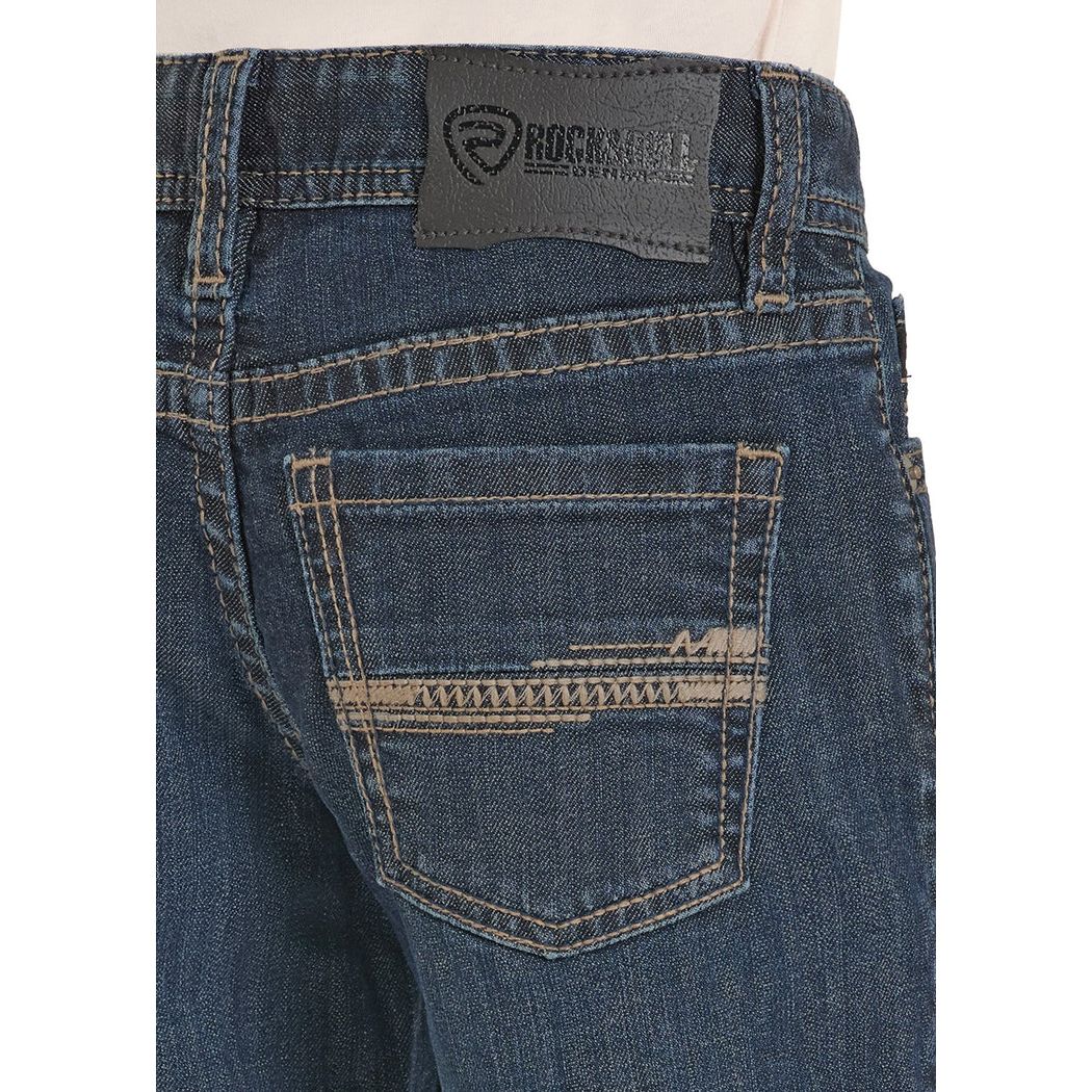 ROCK & ROLL Boy’s Jean - BB GUN, Regular Fit, BOOTCUT, Stitched Pocket, Dark Vintage BB0BD08579