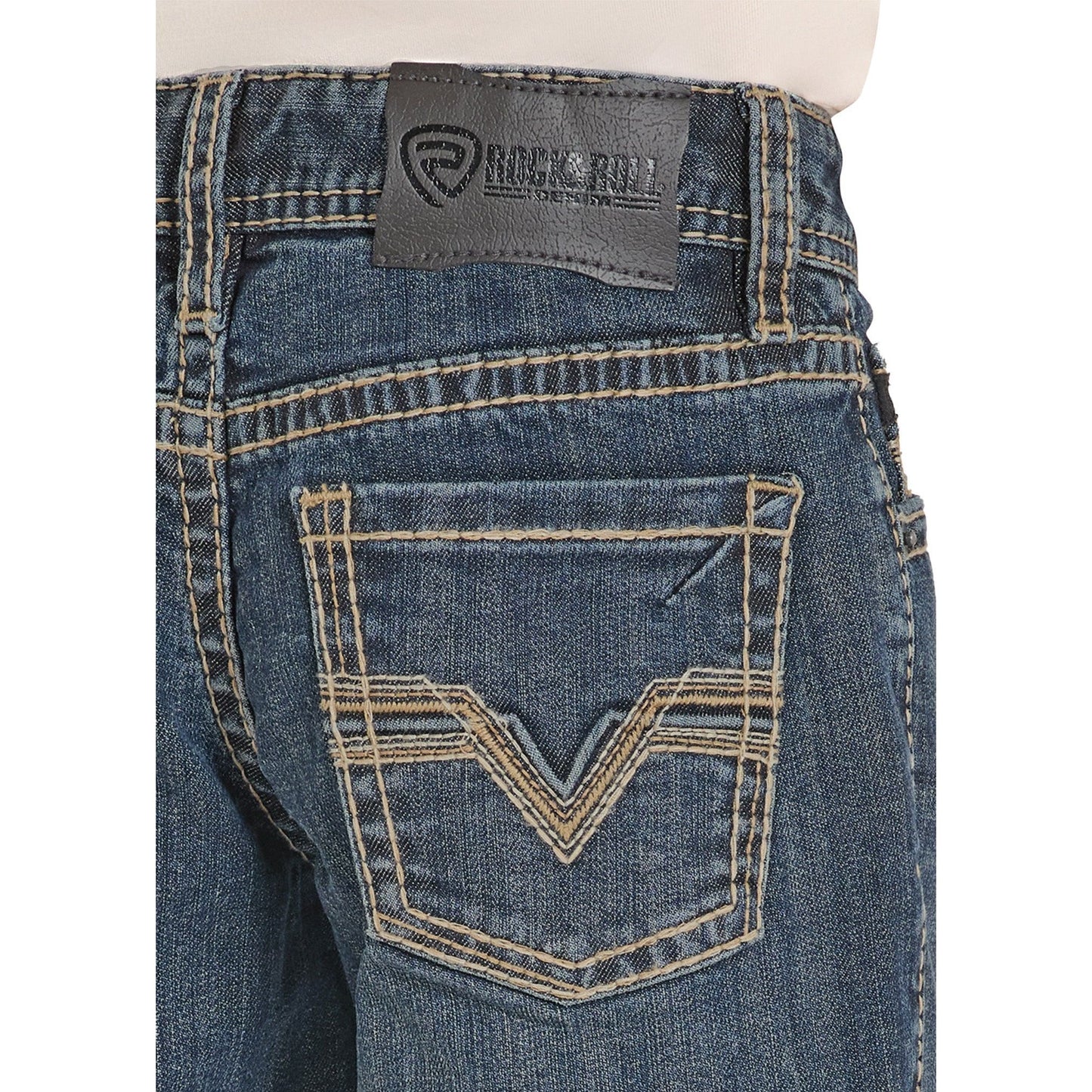 ROCK & ROLL Boy’s Jean - BB GUN, Regular Fit, BOOTCUT, Stitched Pocket, Dark Vintage BB0BD08623