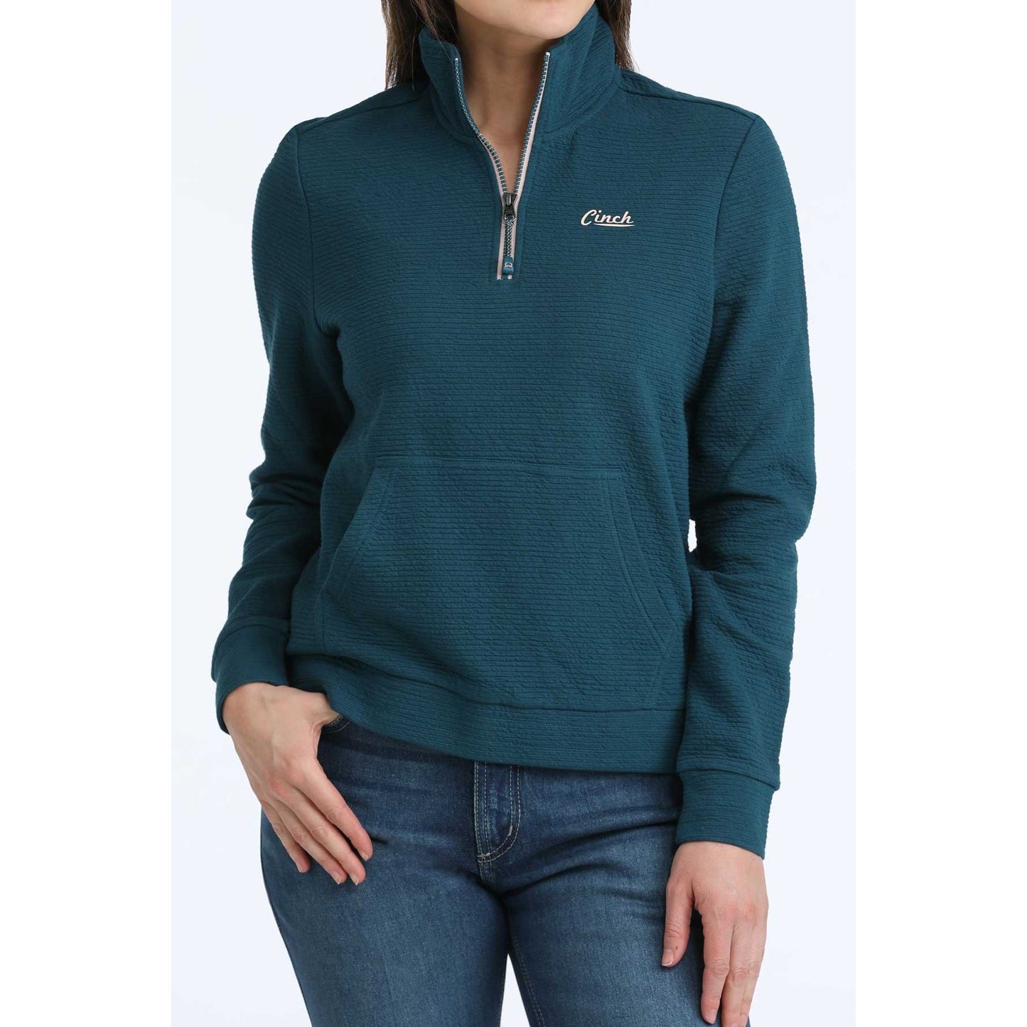 Cinch Ladies Outerwear Quarter Zip, Teal MAK9924001