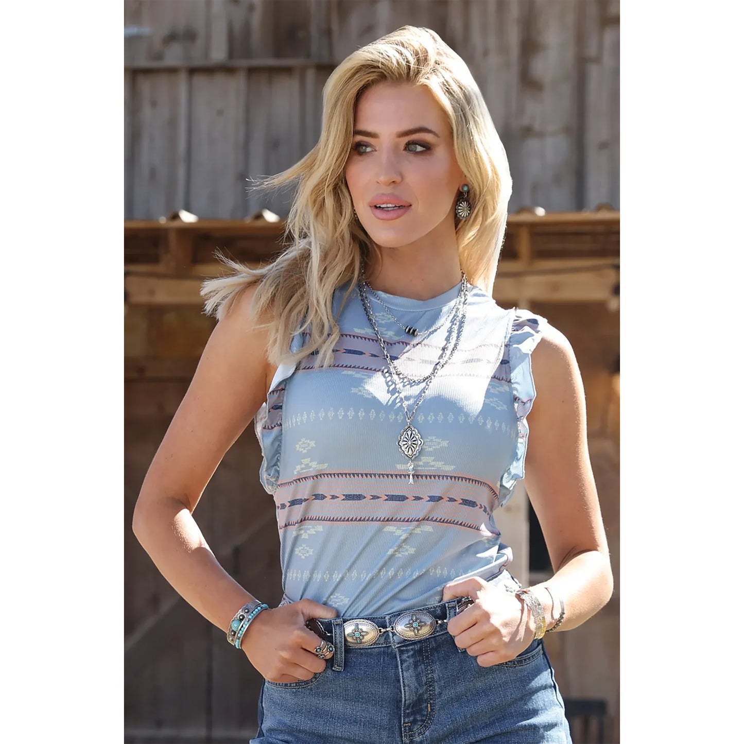 Cruel Denim Ladies- Tank, Light Blue CTK7510003