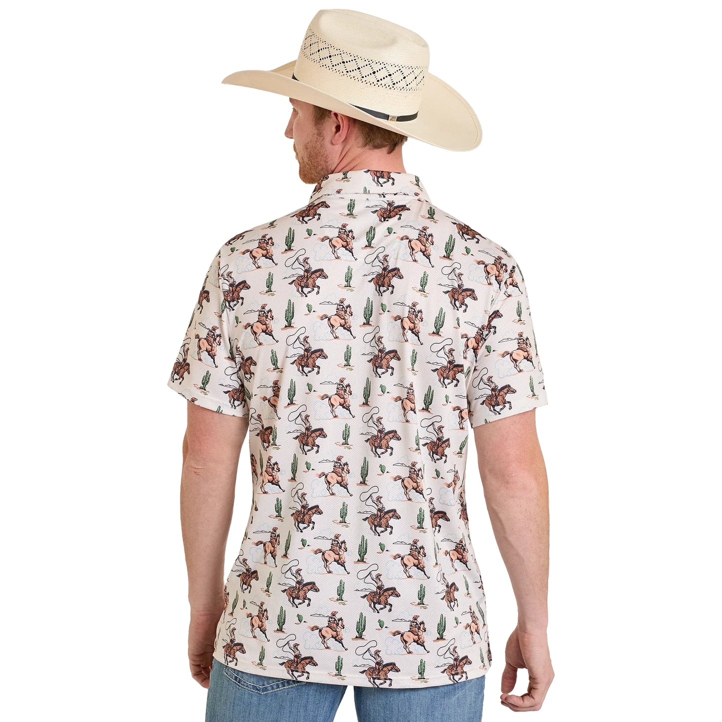 Rock & Roll Men’s Mesh Polo Shirt, Roper, BM51T08356