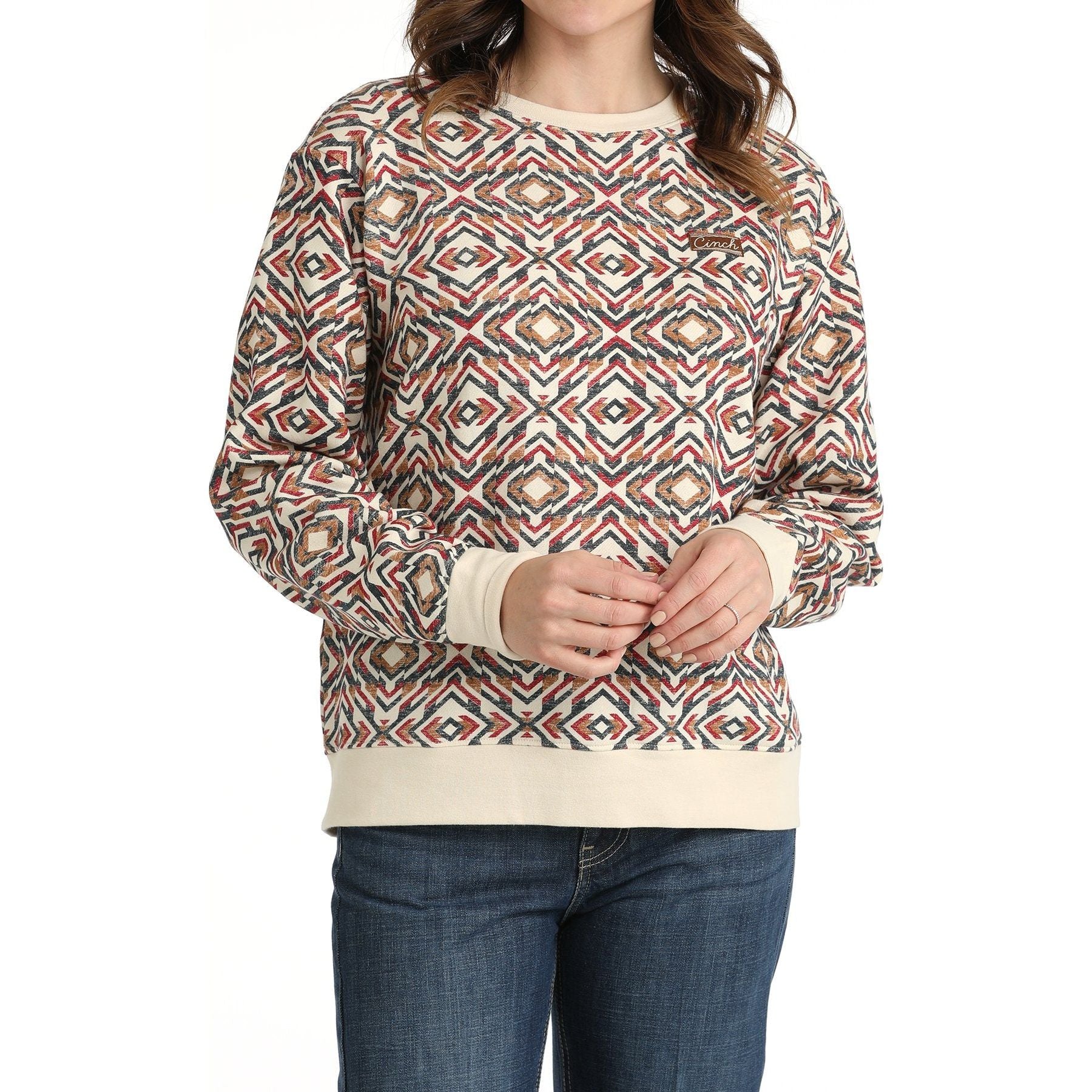 Cinch Ladies PRINTED SWEATSHIRT - MULTI MAK7905003