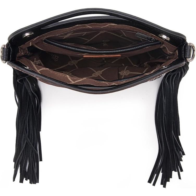 Wrangler Ladies Top Handle Bootstitch Fringe Tote/Crossbody - WG110-G2010 Black or Hot Pink