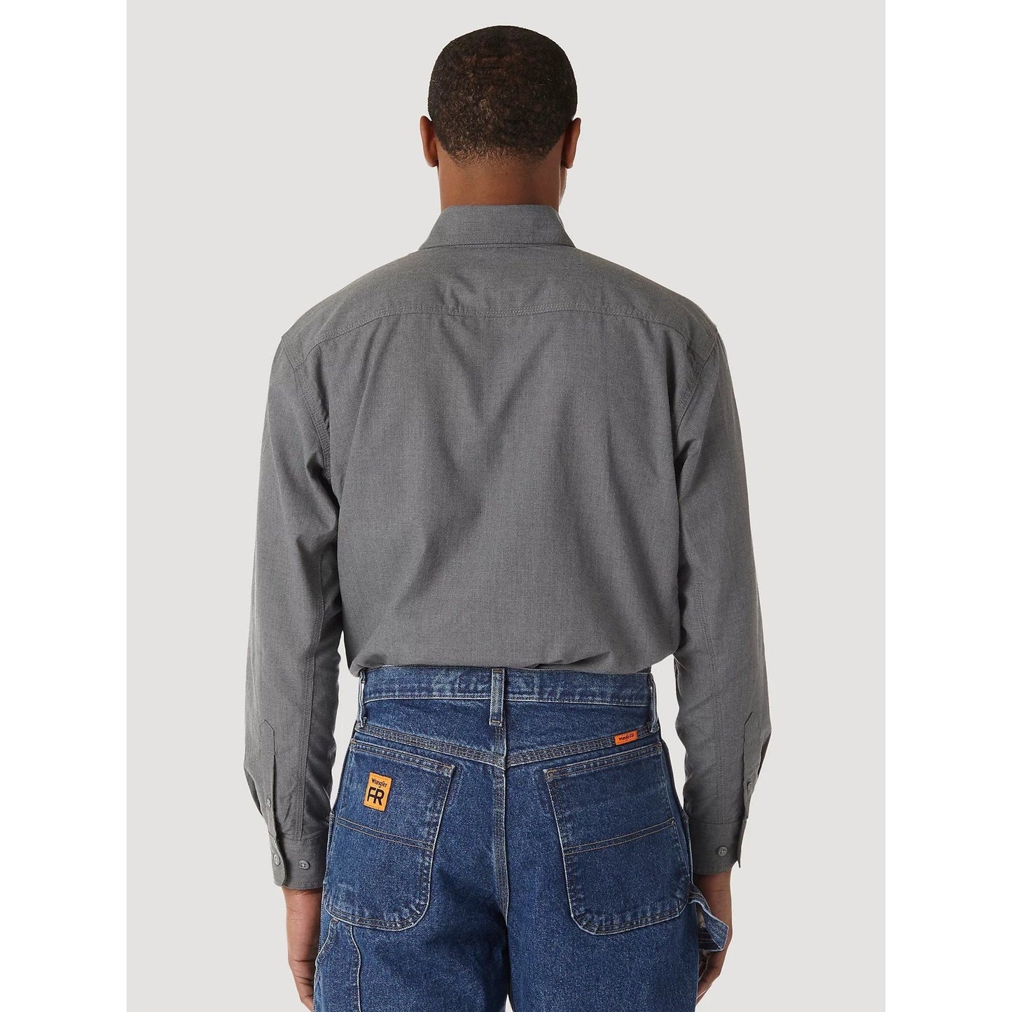 WRANGLER® FR FLAME-RESISTANT RIGGS TWILL SOLID WORK SHIRT grey #FR3W01G
