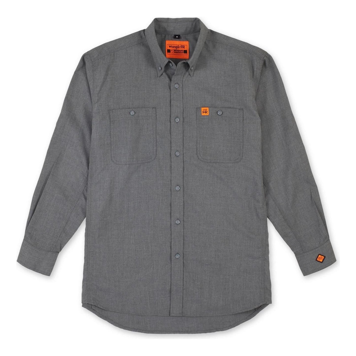 WRANGLER® FR FLAME-RESISTANT RIGGS TWILL SOLID WORK SHIRT grey #FR3W01G