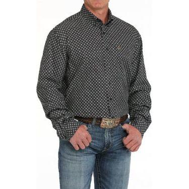 Cinch Men's ArenaFlex Long Sleeve, Navy Geometric MTW1862034