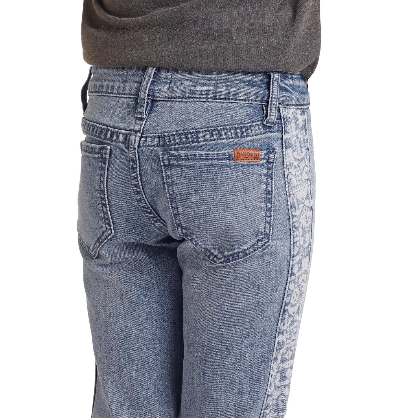 Rock & Roll Girl’s Jean - Aztec Panel, Flair BG6PD06020