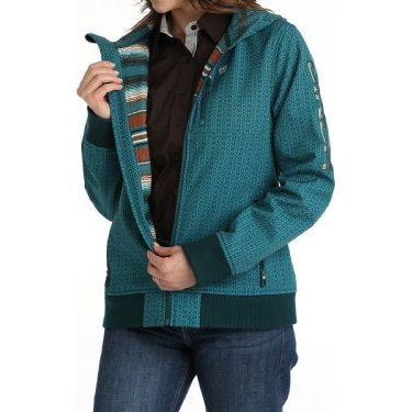 Cinch Women's Bonded Jacket w/ Hood, Turquoise MAJ9899001