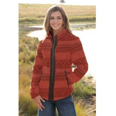 Cruel Denim WOMEN'S LONG SLEEVE TEDDY BEAR FLEECE JACKET - Burnt Orange CWJ7324002