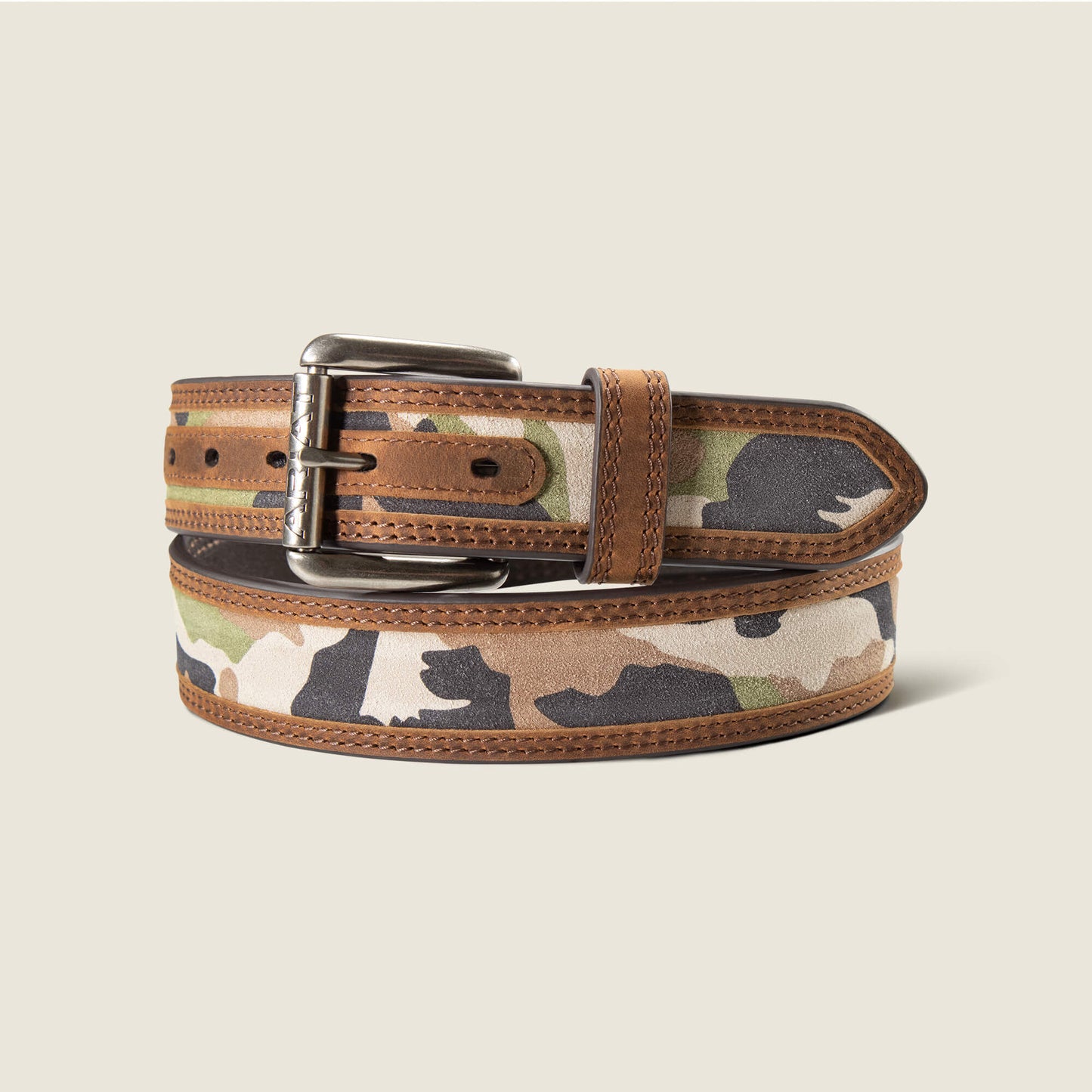 Ariat Work Men’s Leather Belt, Camo Inlay A1701197