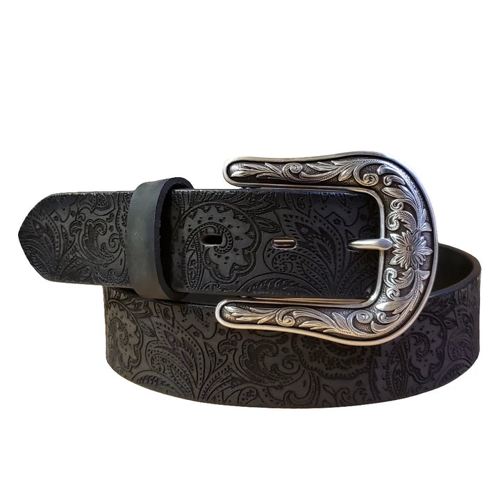 Ariat Ladies Belt -Leather, Paisley Embossed A1565401