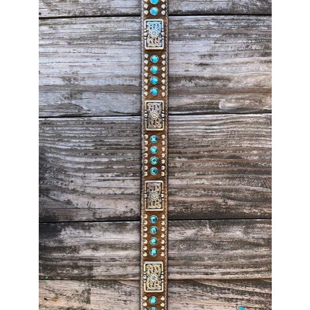 Nocona Youth Belt- Calf Hide, Blue Rhinestone, Concho, N4419302
