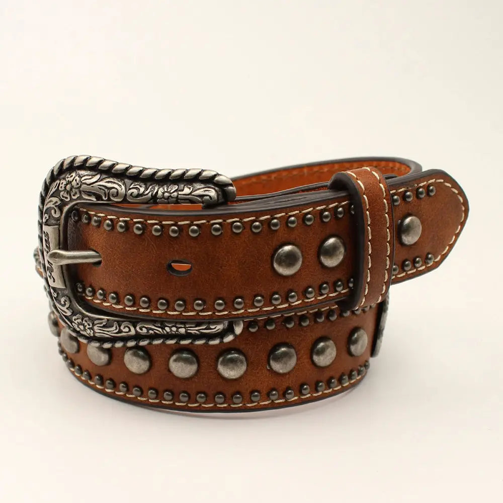 Ariat Kids Belt - Leaf Embossed, Studs, Heart Concos A1306402