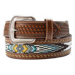 3D Belt Co. Men’s Belt - Tooled Basketweave, Braided Horsehair with Woven Inlay D100019097
