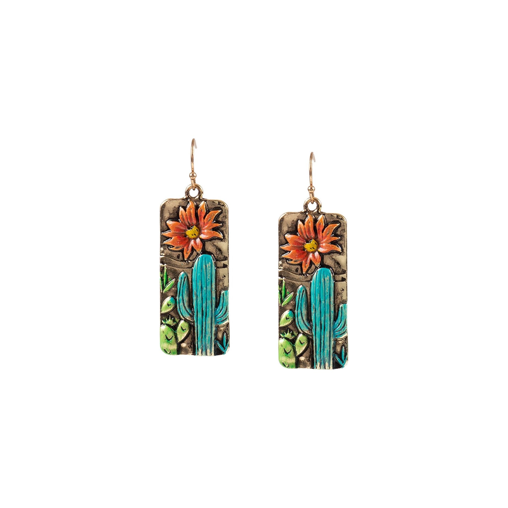 Silver Strike Ladies Earrings - Silver Cactus Flower D460018497