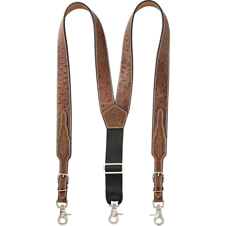Nocona Suspenders - Western, Ostrich Print N8513208