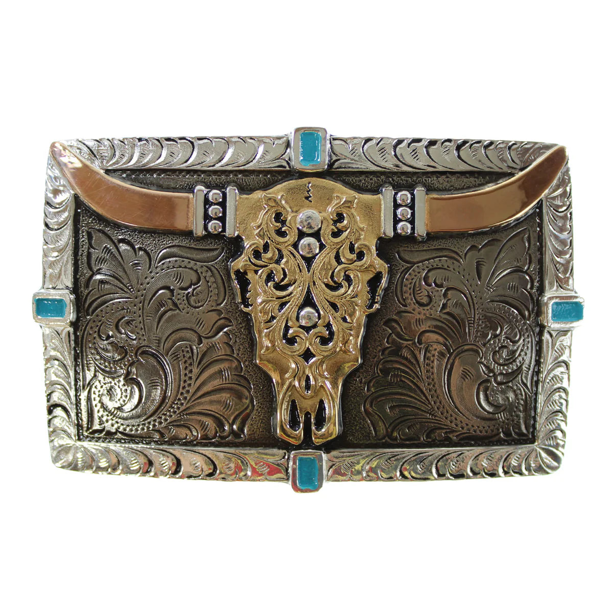 Crumrine Buckle, Longhorn, Turquoise C10012