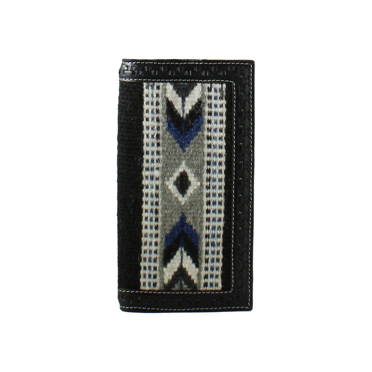 3D Belt Company Rodeo Wallet, Black Basketweave Tooled, Blanket Inlay D250005301
