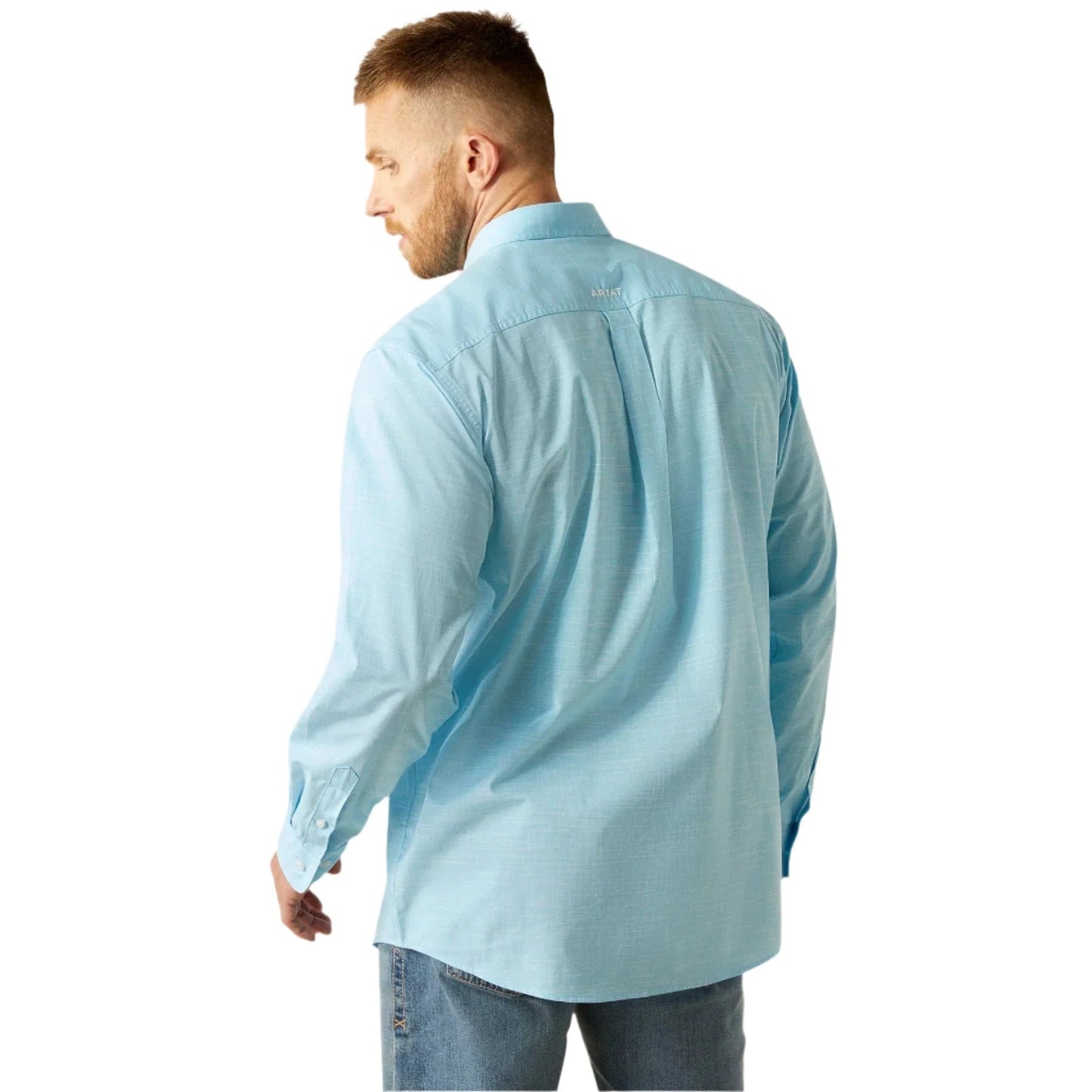 Ariat Men’s WesternShirt, Long Sleeve Button Up, Light Blue 10058785