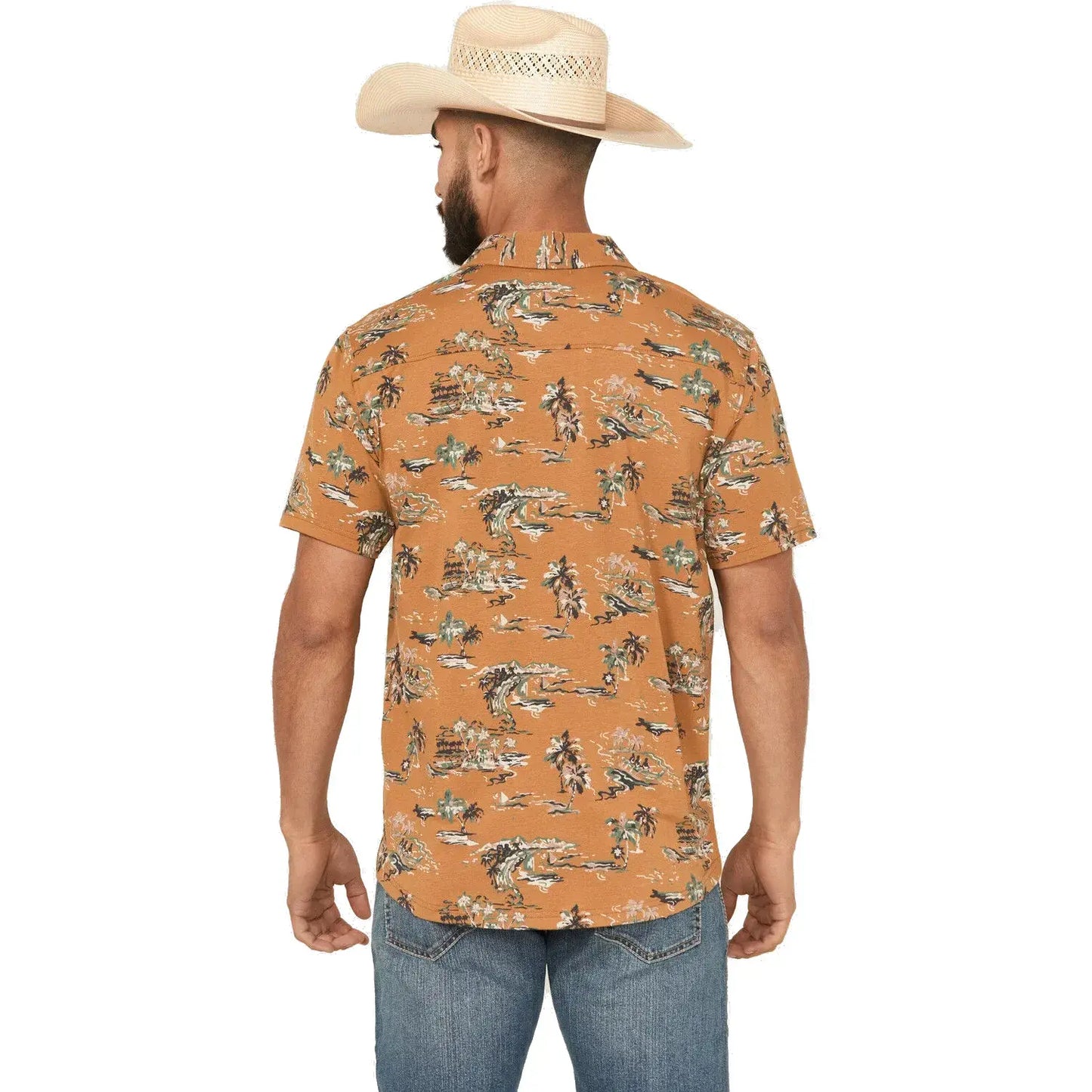 Ariat Men’s Shirt, Short Sleeve Button Down, Retro Mocha 10058839
