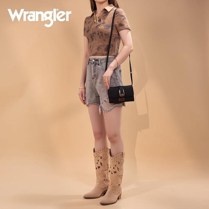 Wrangler Wallet/ Crossbody, Black WG168-W012