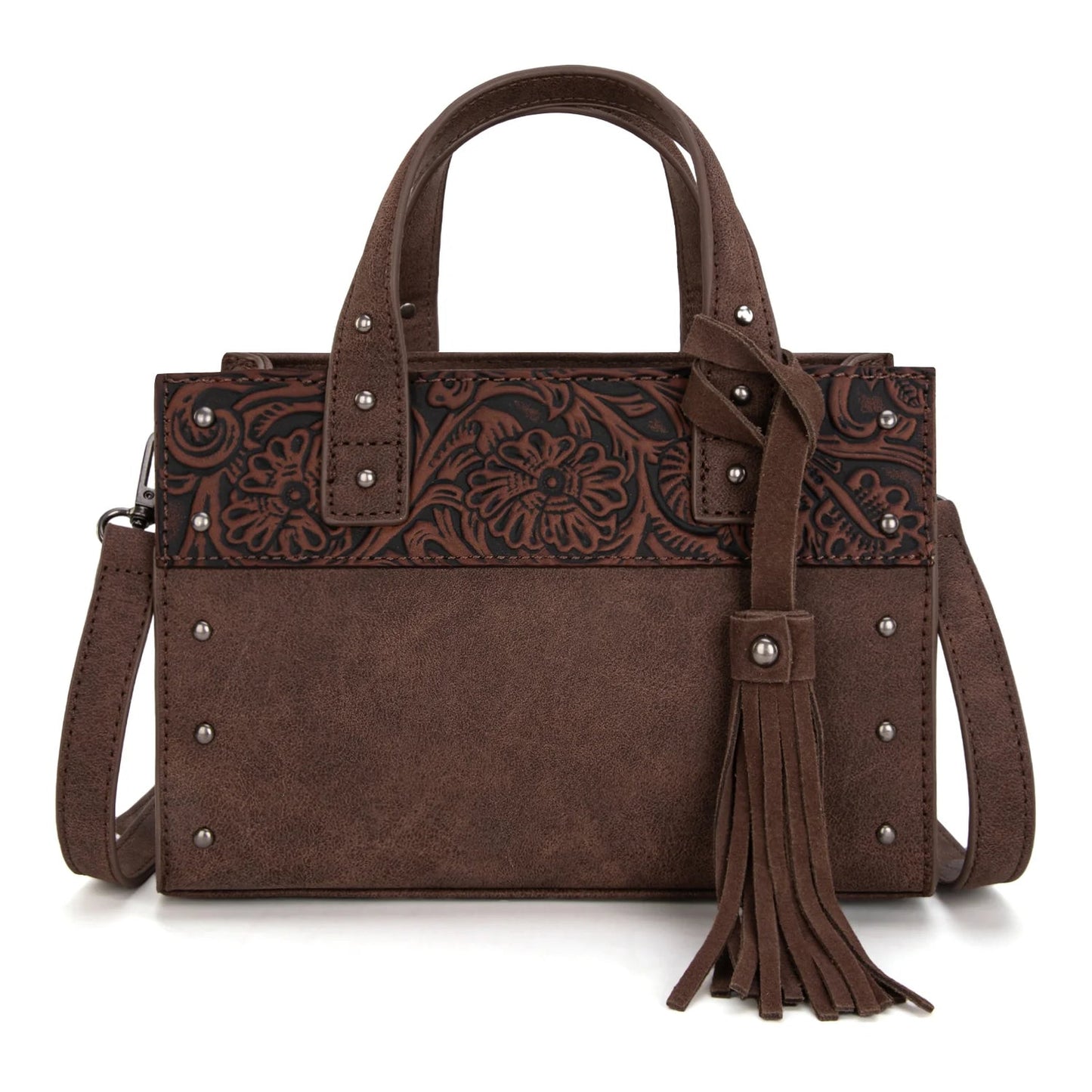 WRANGLER Purse, Tote, Crossbody, Brown, Tooled WG160-60102