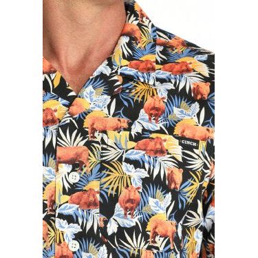 Cinch Men’s Button Up Short Sleeve Shirt - Aloha Angus MTW1401047