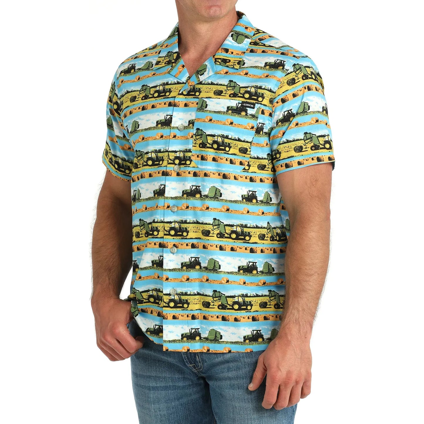 Cinch Men’s Button Up Short Sleeve Shirt - John Deer MTW1401050