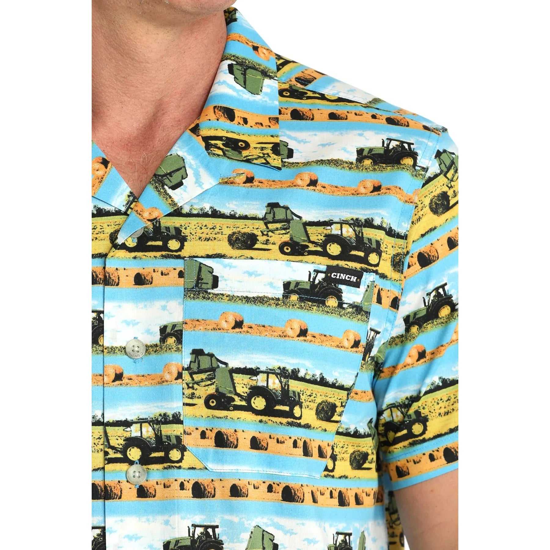 Cinch Men’s Button Up Short Sleeve Shirt - John Deer MTW1401050