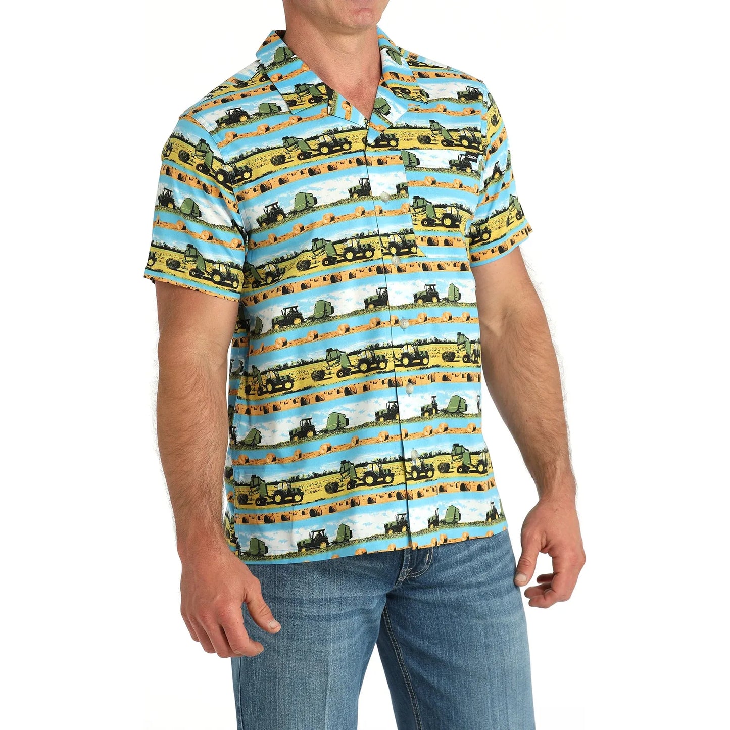 Cinch Men’s Button Up Short Sleeve Shirt - John Deer MTW1401050