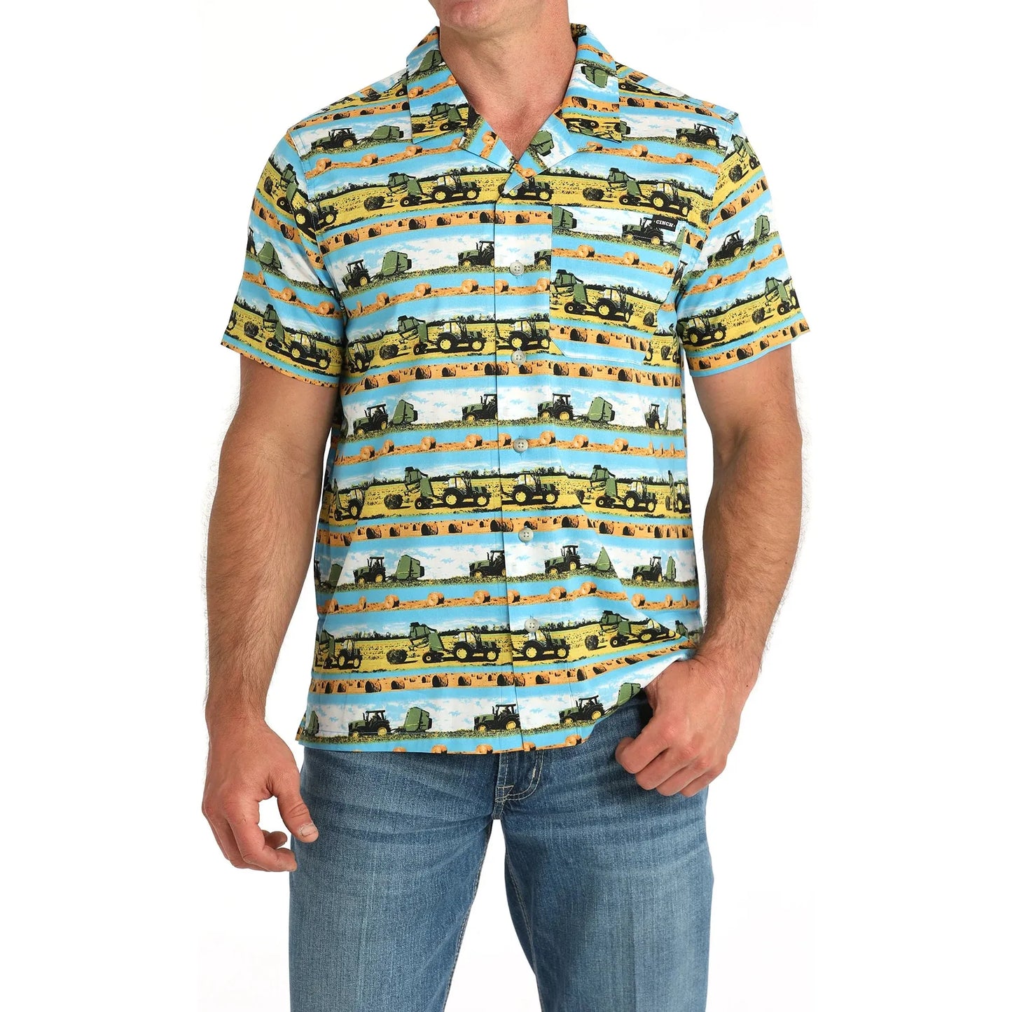 Cinch Men’s Button Up Short Sleeve Shirt - John Deer MTW1401050