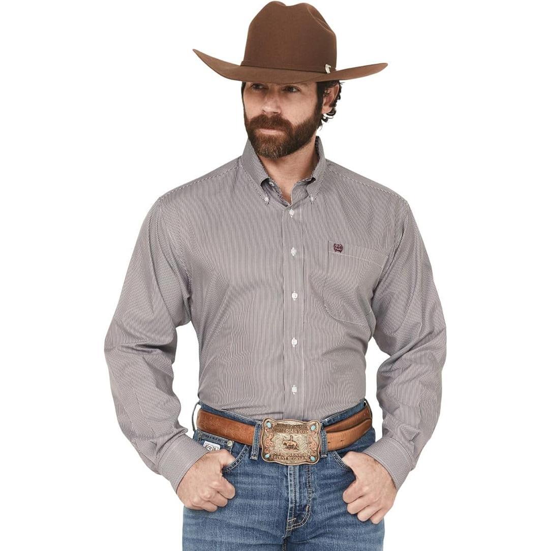 CINCH - Men LONG SLEEVE BUTTON-DOWN SHIRT, Pin Stripe MTW1105917