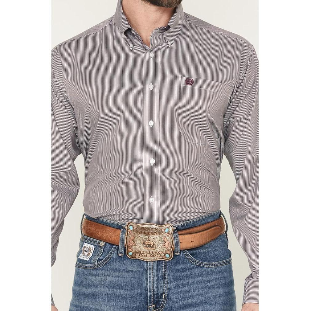CINCH - Men LONG SLEEVE BUTTON-DOWN SHIRT, Pin Stripe MTW1105917