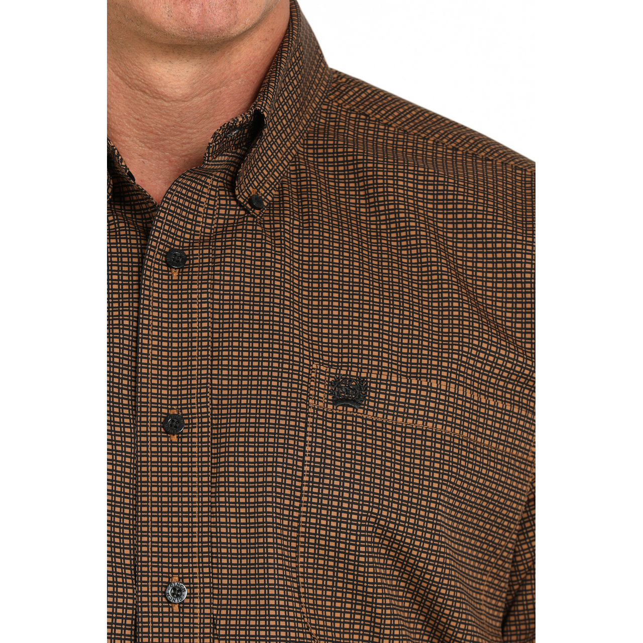 CINCH - Men LONG SLEEVE BUTTON-DOWN SHIRT, Brown MTW1105942