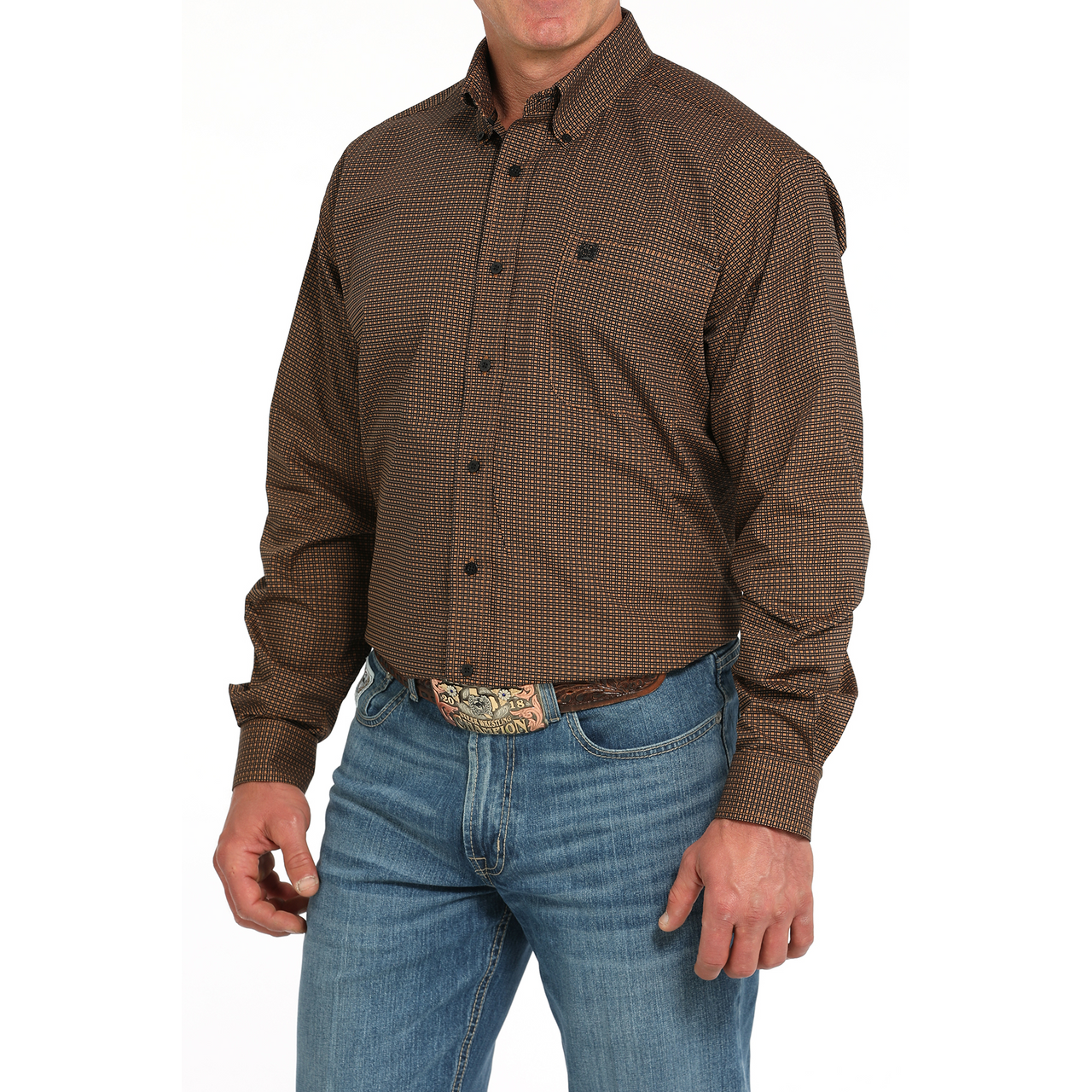CINCH - Men LONG SLEEVE BUTTON-DOWN SHIRT, Brown MTW1105942