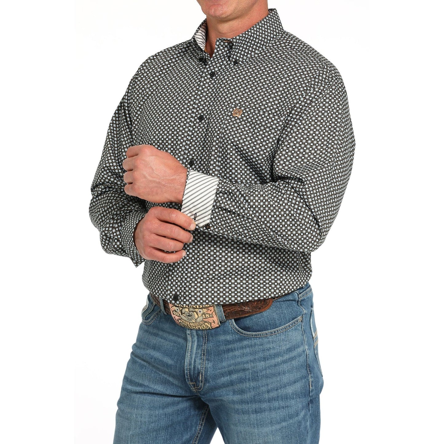CINCH - Men LONG SLEEVE BUTTON-DOWN SHIRT, Black MTW1105951