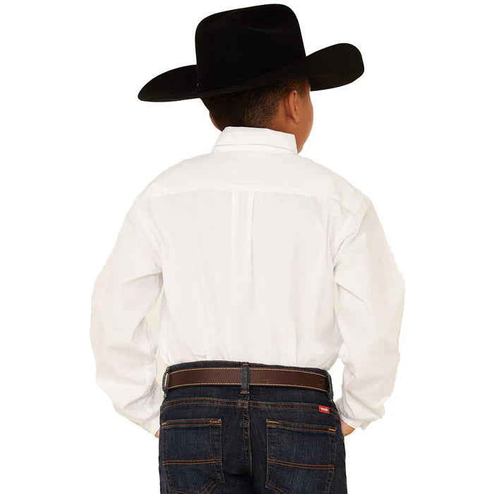 Cinch Boys Solid Button-Down Western Shirt - White MTW7060031