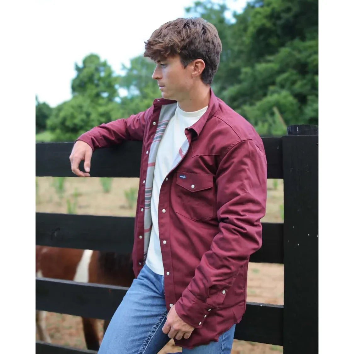 Wrangler® Flannel Lined Work Shirt - Classic Fit - Green/112381692 Burgundy/112381691