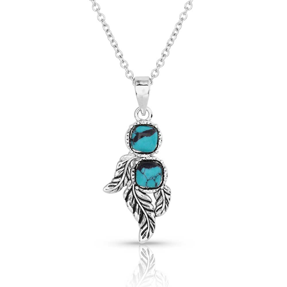 Montana Silversmiths Necklace Whispering Winds Feather Turquoise NC5711